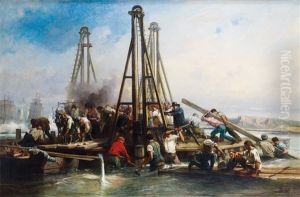 Construction Du Fort En Bois De Boulogne-sur-mer by Nicholas Edward Gabe