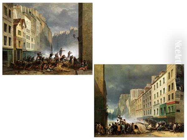 Schilderungen Der Juli-revolution 1830 In Paris (pair) - view 1