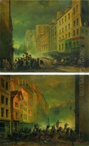 Scenes De Barricades (+ La Mort D'alphonse Baudin Sur Les Barricades; Pair) by Nicholas Edward Gabe