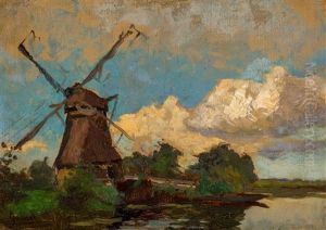 Mill At The Water Side by Paul Joseph Constantine Gabriel