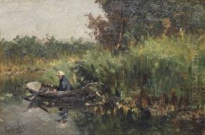 A Fisherman In A Rowing Boat
