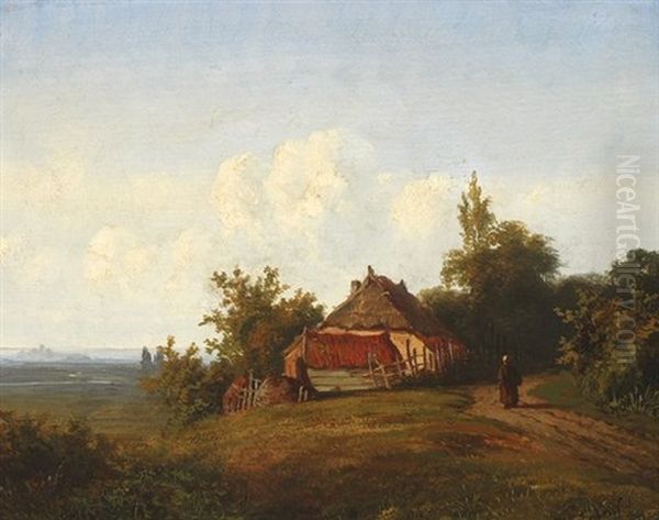 Farm Woman On A Country Road - view 1