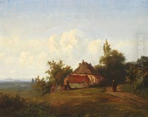 Farm Woman On A Country Road by Paul Joseph Constantine Gabriel