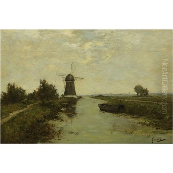 A Windmill In A Polder Landscape - view 1