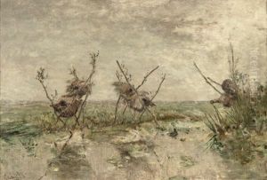 Eendennesten - Duck-nests In A Polder Landscape by Paul Joseph Constantine Gabriel