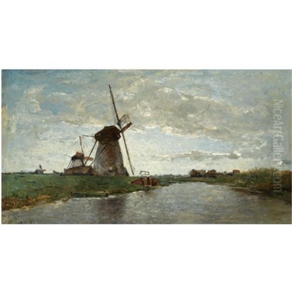 Windmills In A Polder Landscape - view 1