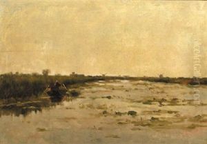 A Peasant In A Punter In A Polder Landscape