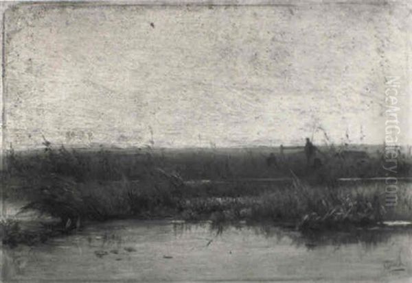 Anglers In An Extensive Polder Landscape - view 1