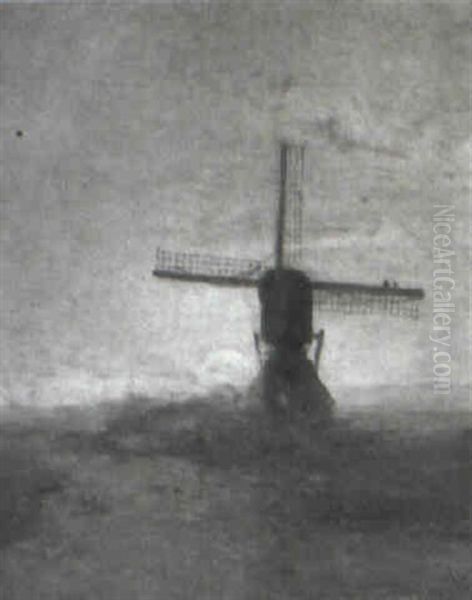 Windmill In A Morning Landscape - view 1