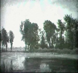 Wooded River Landscape by Paul Joseph Constantine Gabriel