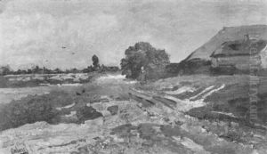 A Peasantwoman Along A Farm In A Landscape A Peasantwoman Along A Farm In A Landscape