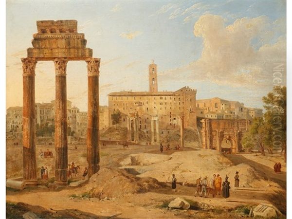 A Pair Of Capriccio Views Of The Forum And The Colosseum In Rome - view 1