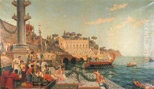 A Presentation To The Emperor And The Empress Of Rome by Pietro Gabrini