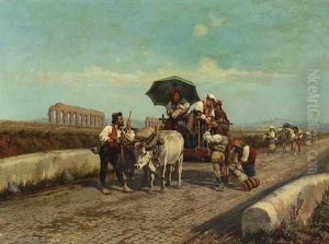 A Rest On The Way To Rome by Pietro Gabrini