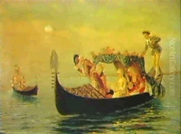 Courtiers In Gondolas, Venice - view 1