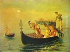 Courtiers In Gondolas, Venice