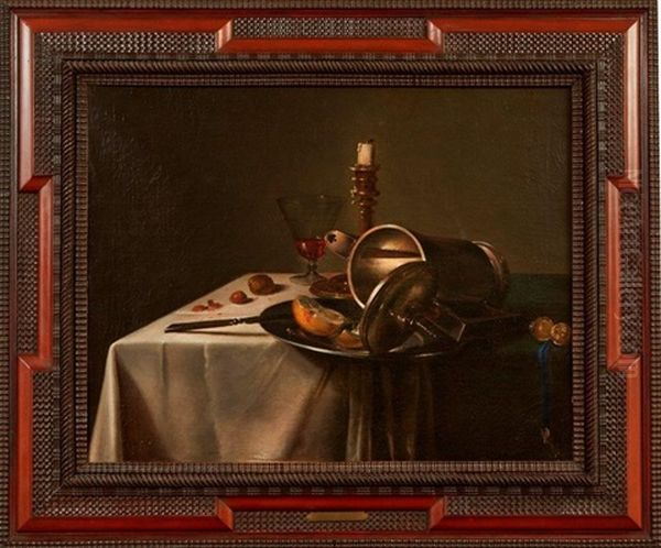 Nature Morte A La Bougie Et Aux Pieces D"etain - view 1