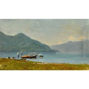 Uferpartie Mit Boot Uferpartie Mit Boot