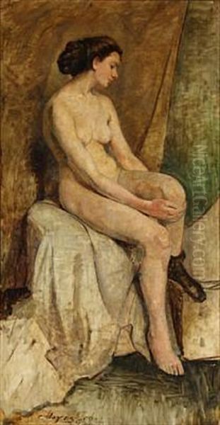 Seated Model Takes Off Her Sock - view 1