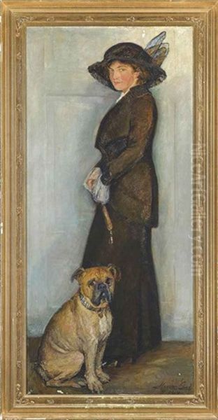 Portrait Of An Elegant Lady With Her Dog - view 1