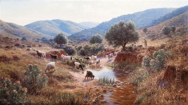 Troupeau Dans Un Oasis - view 1