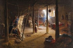 Les Fileuses Et La Preparation Du Repas by Antoine Gadan