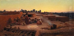 Femmes Et Enfants Sur Une Terrasse Femmes Et Enfants Sur Une Terrasse