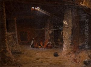Famille Orientale Au Coin Du Feu by Antoine Gadan