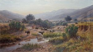 Jeunes Chevriers Et Chevres, Vallee Du Ruisseau D'or