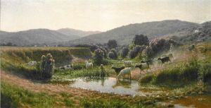 Berger Et Son Troupeau Aux Environs De Bone by Antoine Gadan