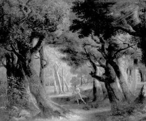Paysage De Sous-bois Avec Apollon Et Daphnee