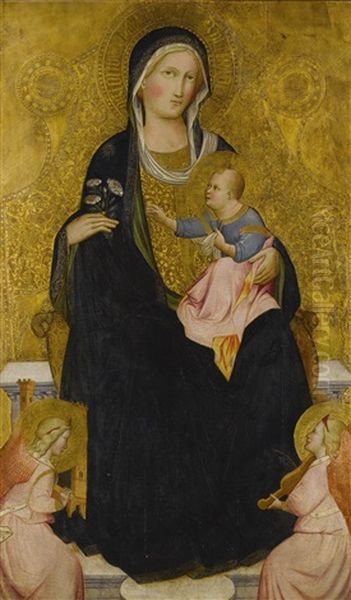 Madonna And Child Enthroned With Music-making Angels - view 1