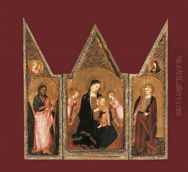 The Madonna Of Humility With Saint Catherine And Saint John The Baptist (triptych) - view 1