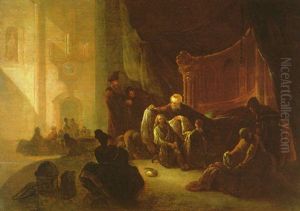 Jacob Giving Joseph The Coat Of Many Colors by Adriaen Gael the Younger