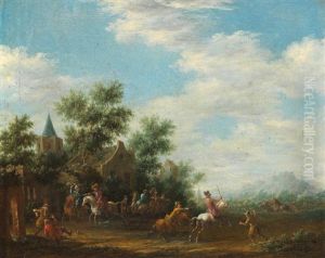 A Cavalry Skirmish by Barend Gael