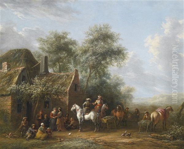 Reiter Vor Einem Wirtshaus - view 1