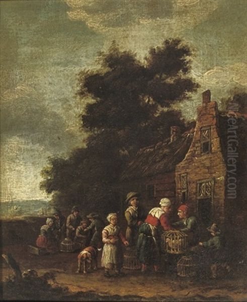 A Small Poultry Market Near A Farm Stead In A Wooded Landscape - view 1