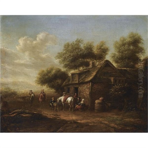 A Dune Landscape With Travellers Resting Outside An Inn - view 1