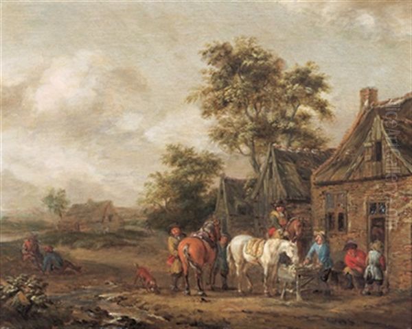 Rastende Reiter Vor Einer Bauernhutte - view 1