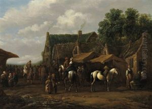 Reiter Und Bauern In Einem Hollandischen Dorf