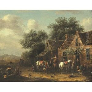 Horsemen Beside A Cottage Horsemen Beside A Cottage