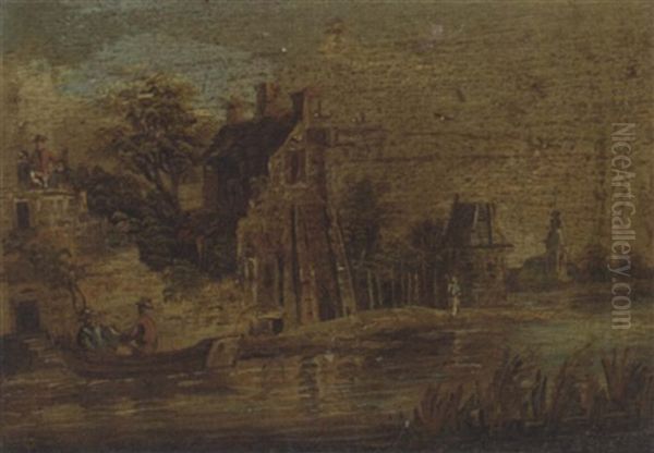 A Riverside Landscape With Travellers And Peasants - view 1