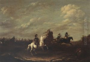 A Cavalry Skirmish by Barend Gael