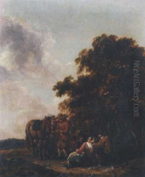 Travellers Resting At The Edge Of A Wood - view 1