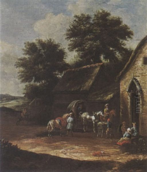 Travellers Resting Near An Inn - view 1