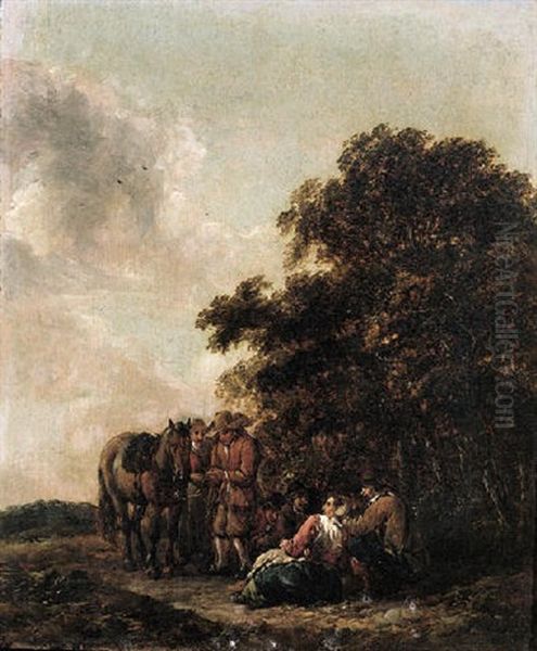 Travellers Resting On The Edge Of A Wood - view 1
