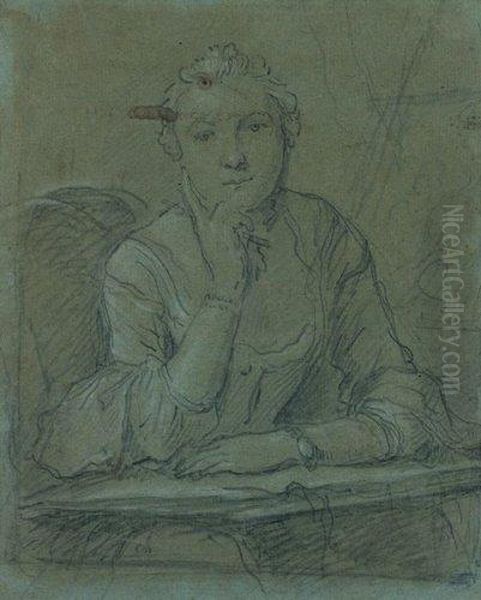 Portrait De Femme Accoudee - view 1