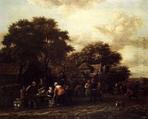 Escena De Aldea by Barend Gael