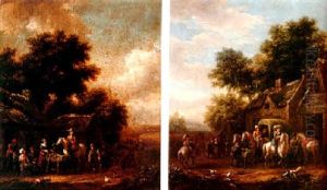 Landscapes With Travellers And Riders Beside Cottages Landscapes With Travellers And Riders Beside Cottages