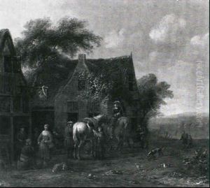 Vor Der Schenke by Barend Gael
